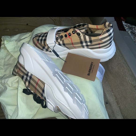 burberry women's regis vintage check platform sneakers